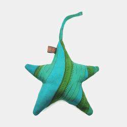 Pre Owned تعليقة حقيبة هيرمس بيتيت إتش بيتيت أهاشي حرير زرقاء، خضراء نجمية