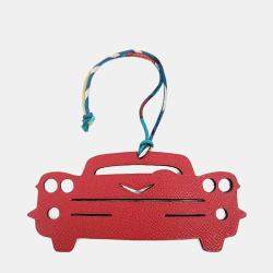 Pre Owned Hermes Petit H Petit Hache Red Leather Car Bag Charm