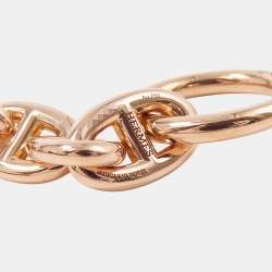 Pre Owned Hermes Chaine D'Ancre 19 Frames Size Pm 18K Pink Gold Bracelet 