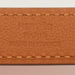 Pre Owned Hermes Kelly 18 Palladium Finish Adjustable Belt Orange Field Epsom Leather