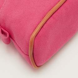 Pre Owned Hermes Bolide Mini Hibiscus Canvas Travel Cosmetic Pouch