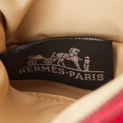 Pre Owned Hermes Bolide Mini Hibiscus Canvas Travel Cosmetic Pouch