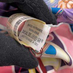 Pre Owned وشاح هيرمس كار يه كوروس ستيلاروم حجم سبعون وردي/أزرق كوبالت/متعدد الألوان حرير بنسبة مئة بالمئة