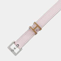 Pre Owned Hermes Belt Pop H 15 Size 70 Mauve Pale/Chai Epsom