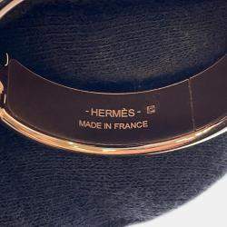Pre Owned Hermes Olymp Earrings Size Gm Black Box Calf Leather