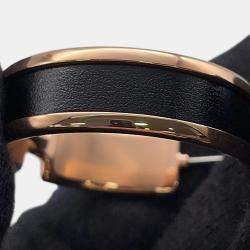 Pre Owned Hermes Olymp Earrings Size Gm Black Box Calf Leather