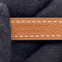 مملوكة مسبقًا حزام هيرمس إبزيم جالوبين سور مير جلد إبسوم أسود/ذهبي/متعدد الألوان مقاس 90