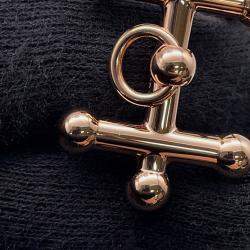 مملوكة مسبقًا حزام هيرمس إبزيم جالوبين سور مير جلد إبسوم أسود/ذهبي/متعدد الألوان مقاس 90