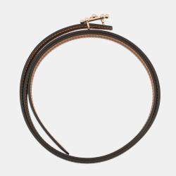 مملوكة مسبقًا حزام هيرمس إبزيم جالوبين سور مير جلد إبسوم أسود/ذهبي/متعدد الألوان مقاس 90