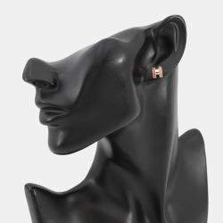 مملوكة مسبقًا أقراط هيرمس بوب أش روكابار طلاء ذهبي حجم صغير وردي لاكر بريتي