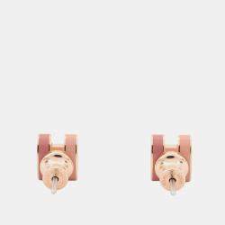 مملوكة مسبقًا أقراط هيرمس بوب أش روكابار طلاء ذهبي حجم صغير ور دي لاكر بريتي