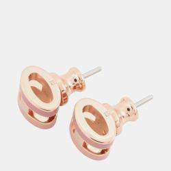 مملوكة مسبقًا أقراط هيرمس بوب أش روكابار طلاء ذهبي حجم صغير وردي لاكر بريتي