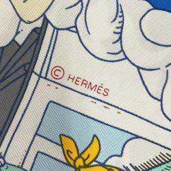 مملوكة مسبقًا Hermes Carre My Cloud Size 90 Blue Gacier/Grease/Multicolor Silk100%
