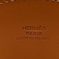 Pre Owned سوار هيرمس كوليه دو شين جلد أزرق مطلي بالذهب كبير