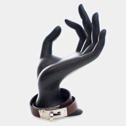 مملوكة مسبقًا سوار هيرمس ميني كيلي دبل تور جلد العجل