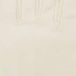 مملوكة مسبقًا Hermes Size 7 Gloves White Leather