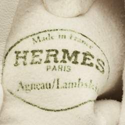 مملوكة مسبقًا Hermes Size 7 Gloves White Leather