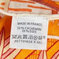 Pre Owned Hermès Orange Acte III Scene I La Clairiere Cashmere & Silk Shawl