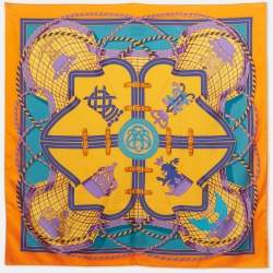 Pre Owned Hermès Orange Grande Tenue Silk Scarf