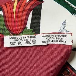 Pre Owned Hermes Maroon Decoupages Silk Scarf