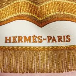 Pre Owned وشاح هيرمس حرير بوستي إيه كافاليري وردي