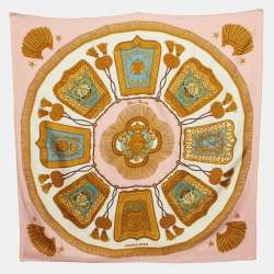 Pre Owned وشاح هيرمس حرير بوستي إيه كافاليري وردي