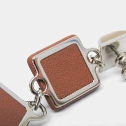 Pre Owned أقراط هيرمس ميدور غاين GM جلد، معدن بني