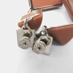 Pre Owned أقراط هيرمس ميدور غاين GM جلد، معدن بني