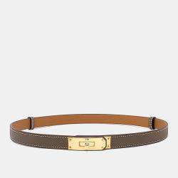 Pre Owned Hermes Leather Brown Kelly Belt