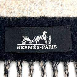 Pre Owned Hermes cashmere Black grey muffler