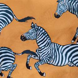 Pre Owned Hermes Multicolor Zebra Print Silk Scarf