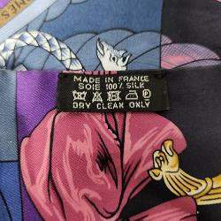 Pre Owned Hermes Blue, Multicolor Silk Twilly