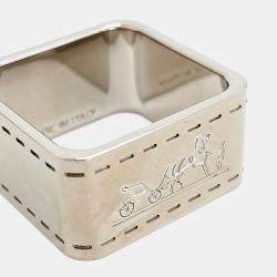 Pre Owned Hermes Silver Scarf Ring