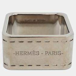 Pre Owned Hermes Silver Scarf Ring