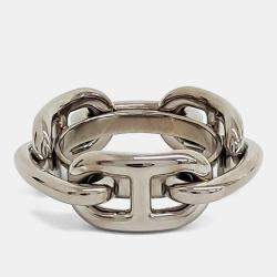 Pre Owned Hermes Silver Scarf Ring