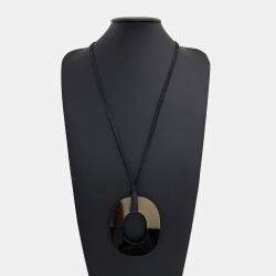 Pre Owned قلادة هيرميس بُنّية وسوداء من قرن الحيوان