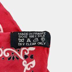 Pre Owned Hermes Red Silk Peuple Du Vent Scarf