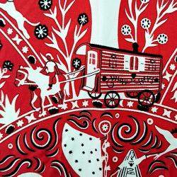 Pre Owned Hermes Red Silk Peuple Du Vent Scarf