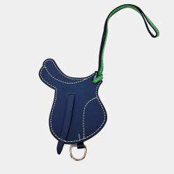 Pre Owned Hermes Green Leather Paddock Selle Bag Charm