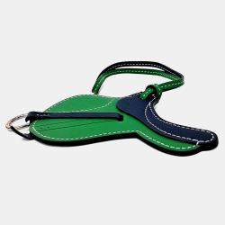 Pre Owned Hermes Green Leather Paddock Selle Bag Charm