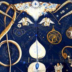 Pre Owned وشاح هيرمس كوينتيسنس حرير أزرق داكن