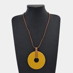 Pre Owned قلادة هيرمس قرن برتقالي بني