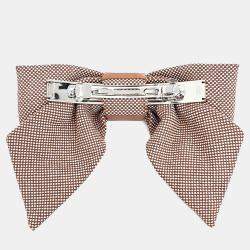 Pre Owned Hermes Brown, White Bow Hairpin