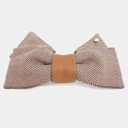 Pre Owned Hermes Brown, White Bow Hairpin