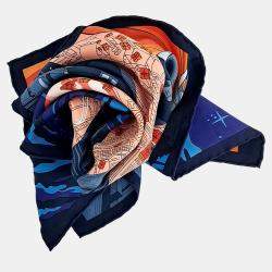 Pre Owned Hermes Petite Multicolor Silk Scarf