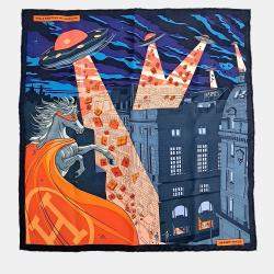 Pre Owned Hermes Petite Multicolor Silk Scarf
