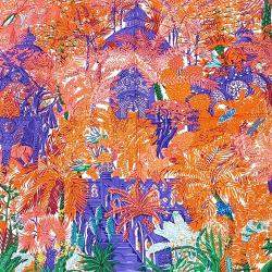 Pre Owned Hermes Multicolor Printed Silk Scarf