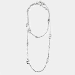 Pre Owned Hermes Farandole Sterling Silver Long Necklace