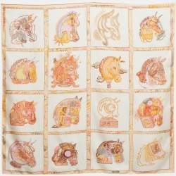 Pre Owned Hermès Orange Chevaloscope Silk Scarf