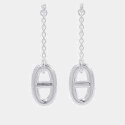 Pre Owned Hermes Chaine D'Ancre Farandole Earrings Size Mm Sv925